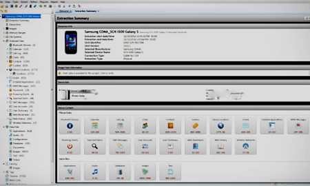 Cellebrite mobile forensics software interface